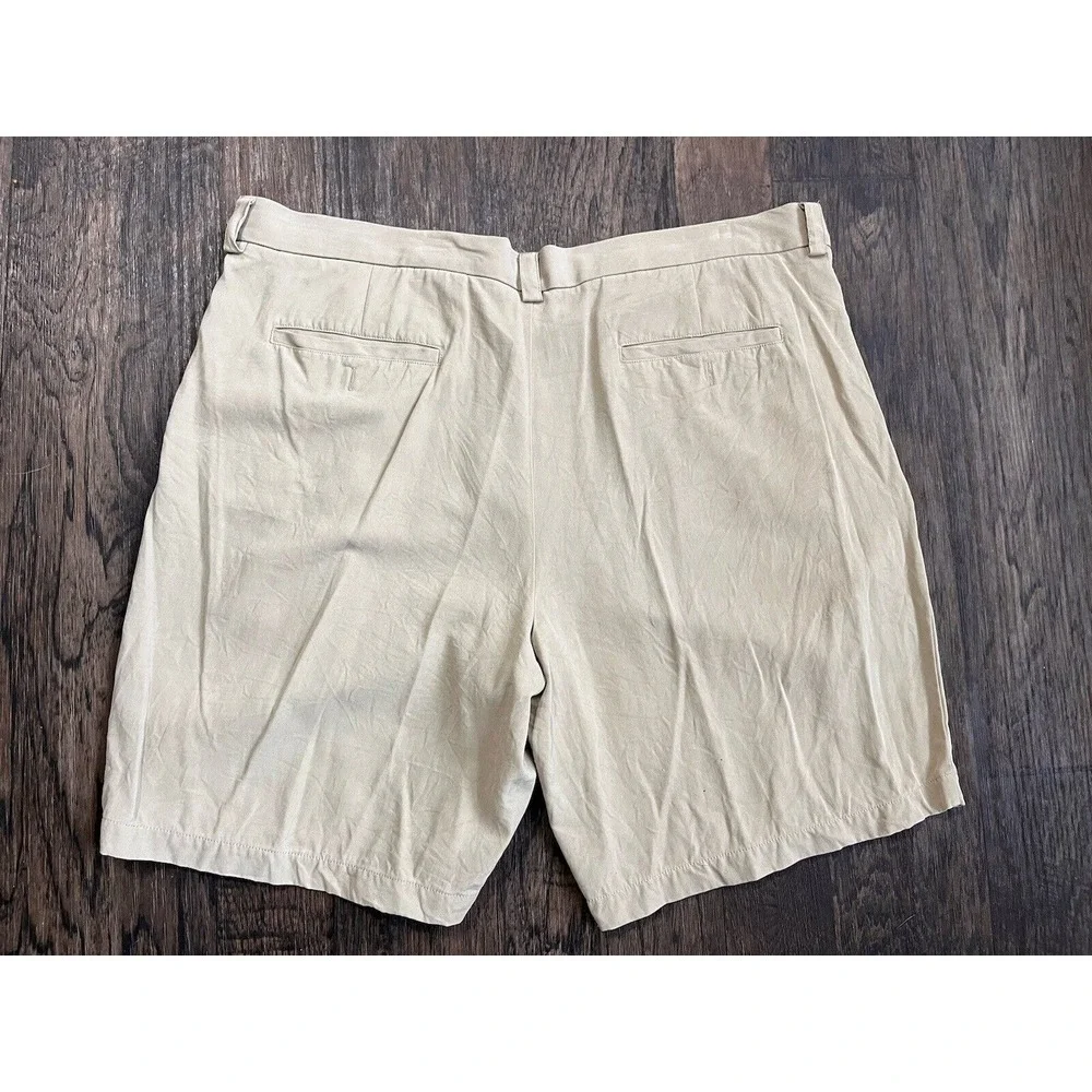 Tommy Bahama‎ Shorts Mens 42 Beige Khaki Pleated Relax Chino Silk 222